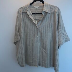 Oversized cream linen top M NWT